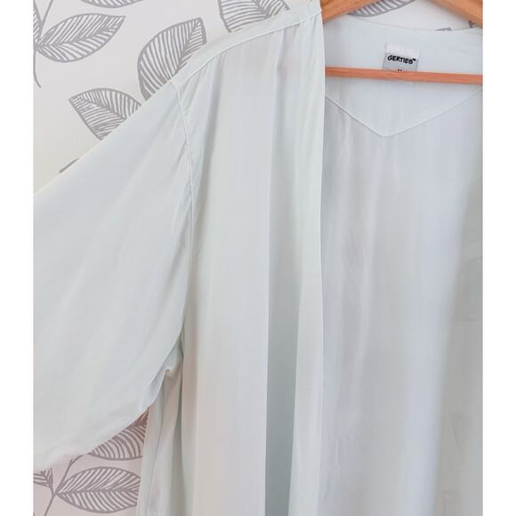GERTIES 100% Tencel Open Longline Cardigan Ice Blue MEDIUM Lagenlook Minimalist - Picture 4 of 9